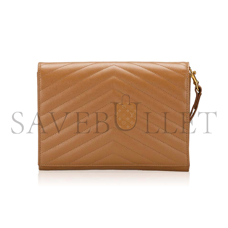 YSL CASSANDRE MATELASSÉ FLAP POUCH IN GRAIN DE POUDRE LEATHER 617662 (21*6*3cm)